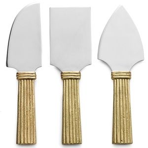 Michael Aram Wheat Cheese Knife Set Gold . New in box